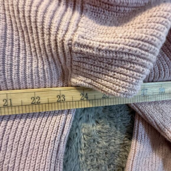 Madewell Pink Front Patch Pocket Thick Ribbed Knit Sweater XL - Picture 9 of 10